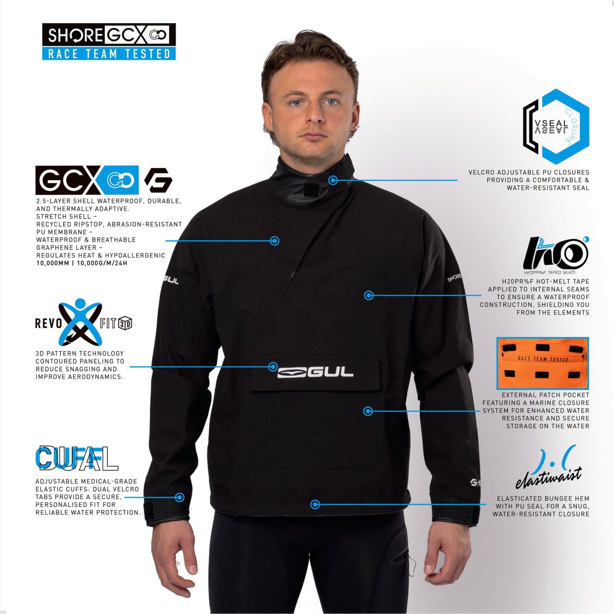 2026 Gul Mens Shore Recore Graphene Spray Top ST0030 - Black